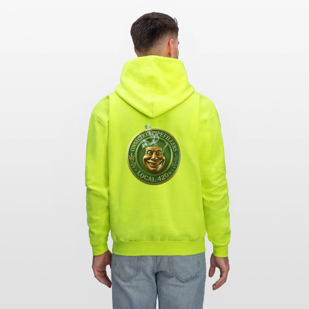 CONNECTICUT PIPEFILLERS LOCAL 420 F/B DESIGN Men's  Hoodie - safety green