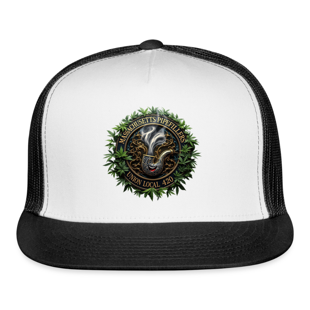 MASSACHUSETTS PIPEFILLERS UNION LOCAL 420 Trucker Hat - white/black