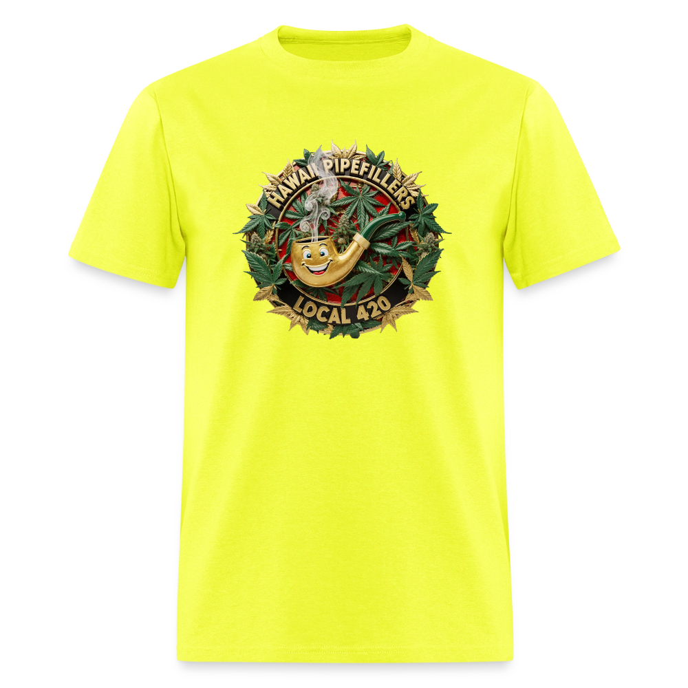 HAWAII PIPEFILLERS LOCAL 420 F/B DESIGN Men's T-Shirt - safety green
