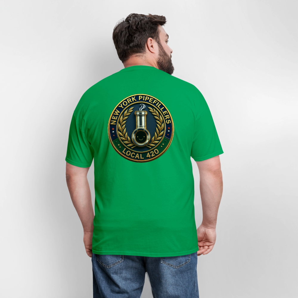 NEW YORK PIPEFILLERS LOCAL 420 F/B DESIGNS Men's T-Shirt - bright green