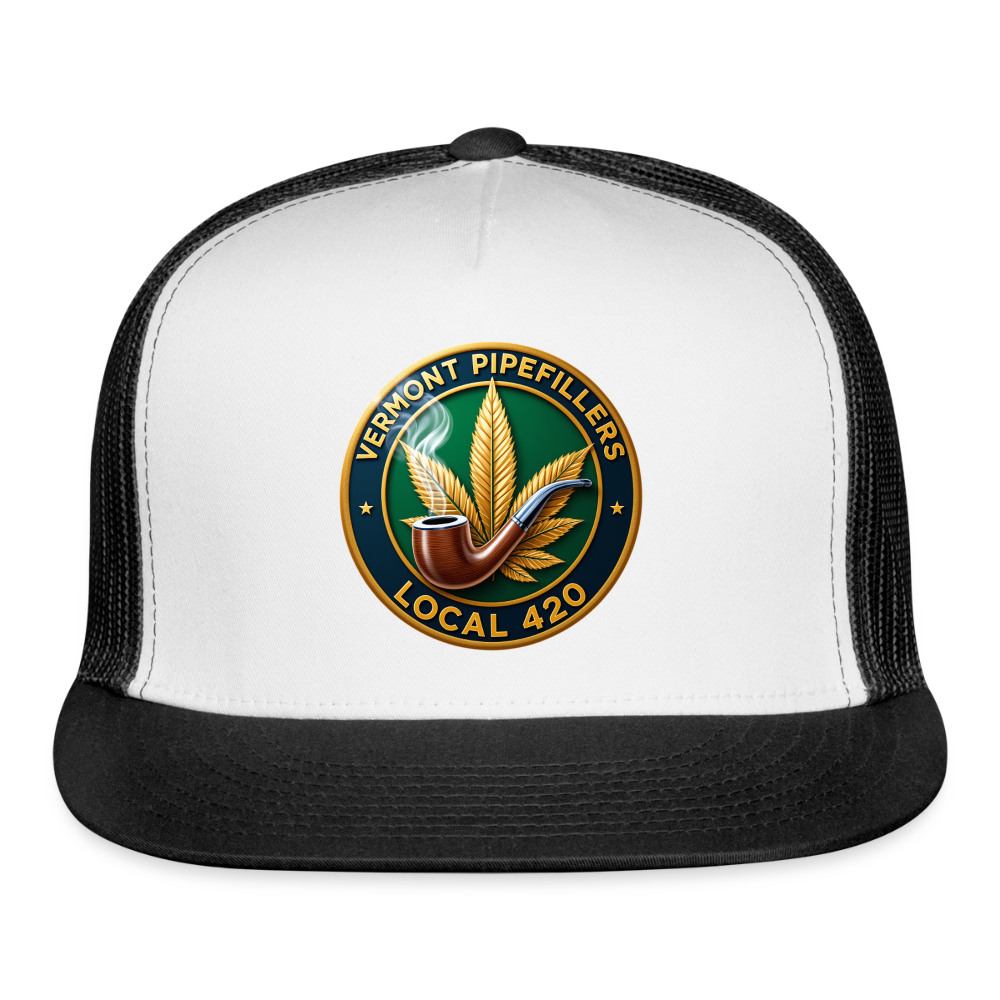 VERMONT PIPEFILLERS LOCAL 420 Trucker Hat - white/black