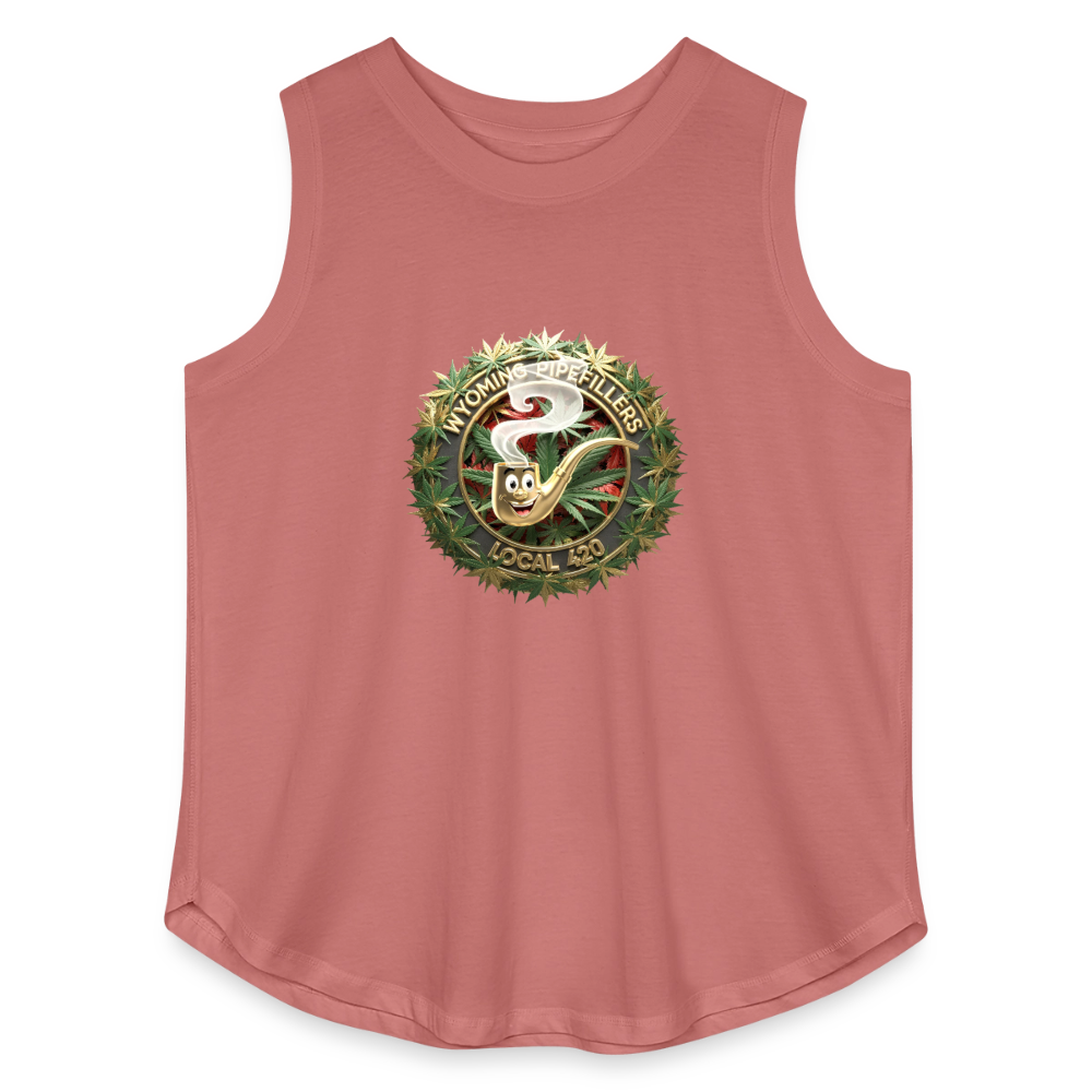 WYOMING PIPEFILLERS LOCAL 420 F/B DESIGN Women's Curvy Relaxed Tank Top - mauve