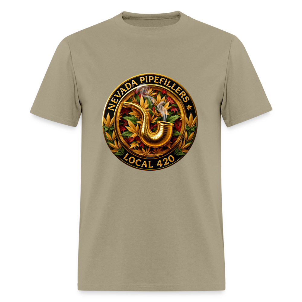 NEVADA PIPEFILLERS LOCAL 420  Men's T-Shirt - khaki