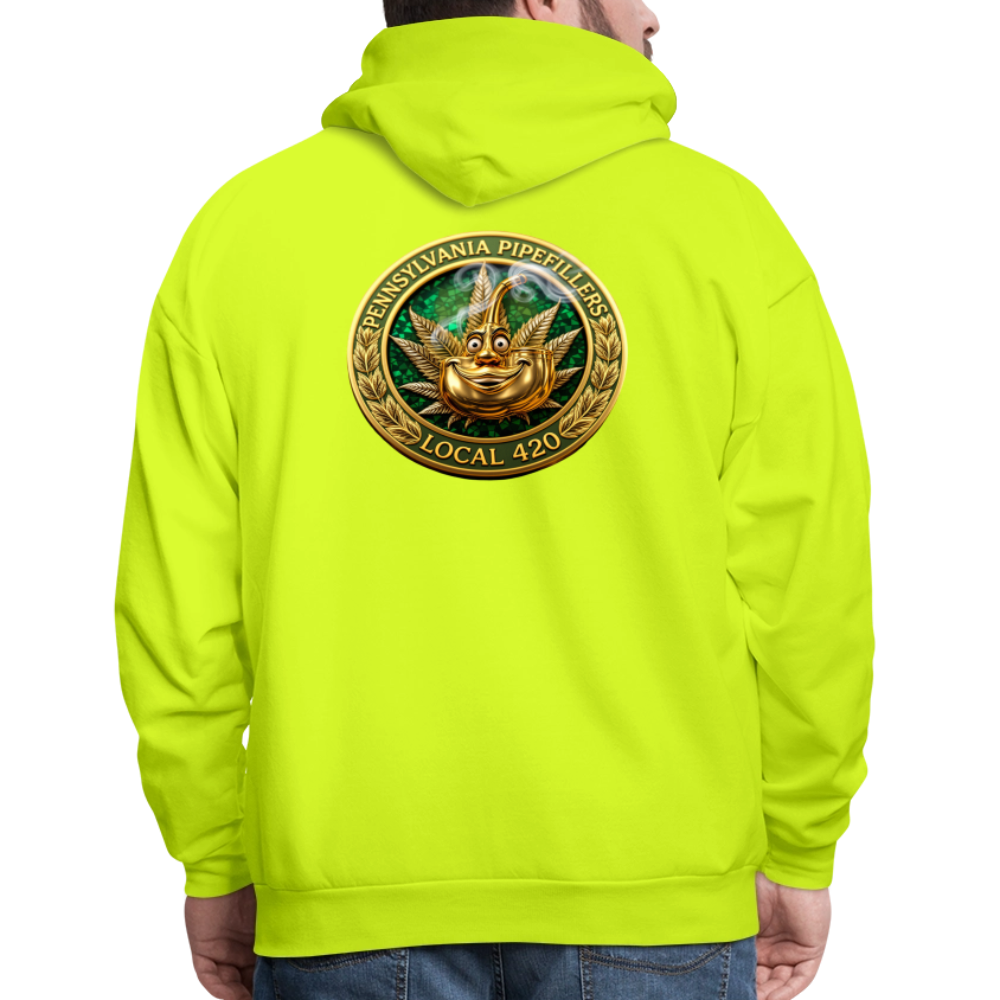 PENNSYLVANIA PIPEFILLERS LOCAL 420 F/B DESIGNS Men's Hoodie - safety green