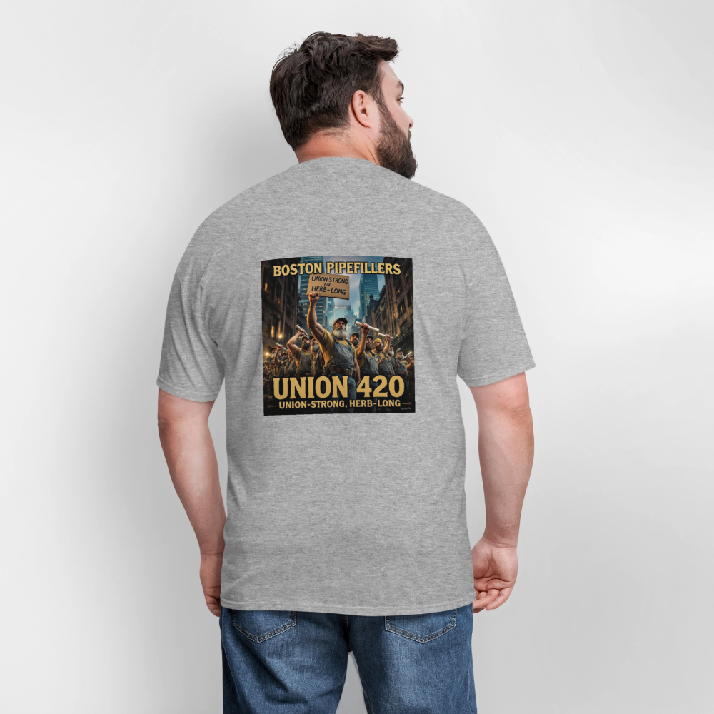 NEW ENGLAND PIPEFILLERS UNION 420 Men's T-Shirt - heather gray