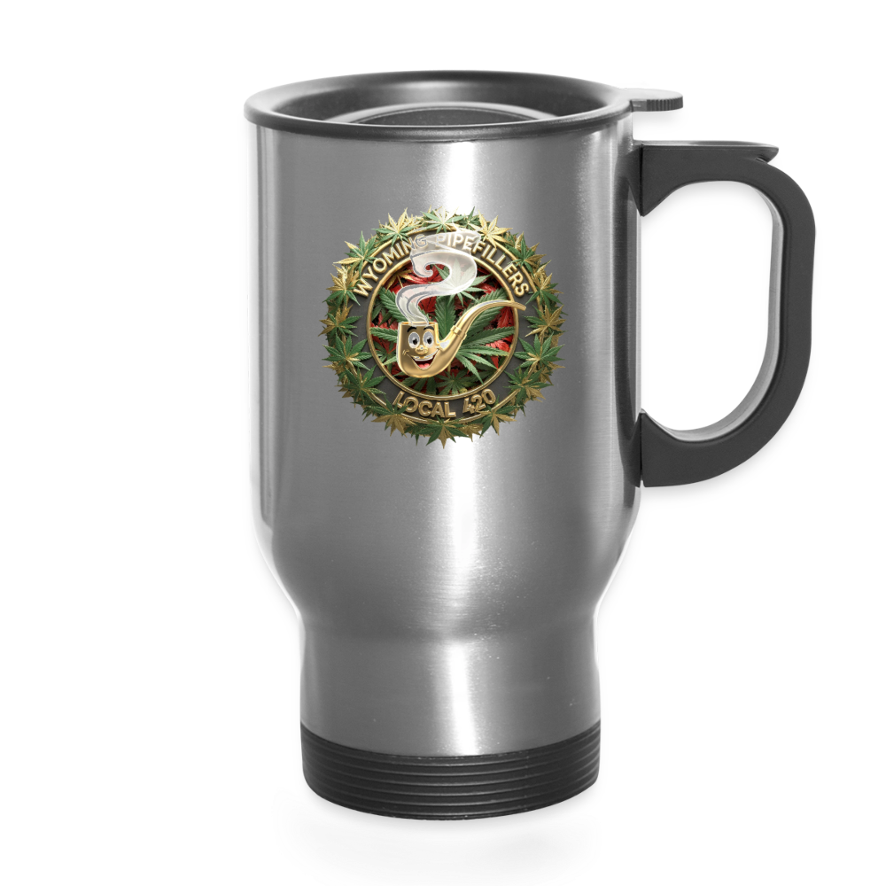 WYOMING PIPEFILLERS LOCAL 420 14oz Stainless Steel Travel Mug - silver
