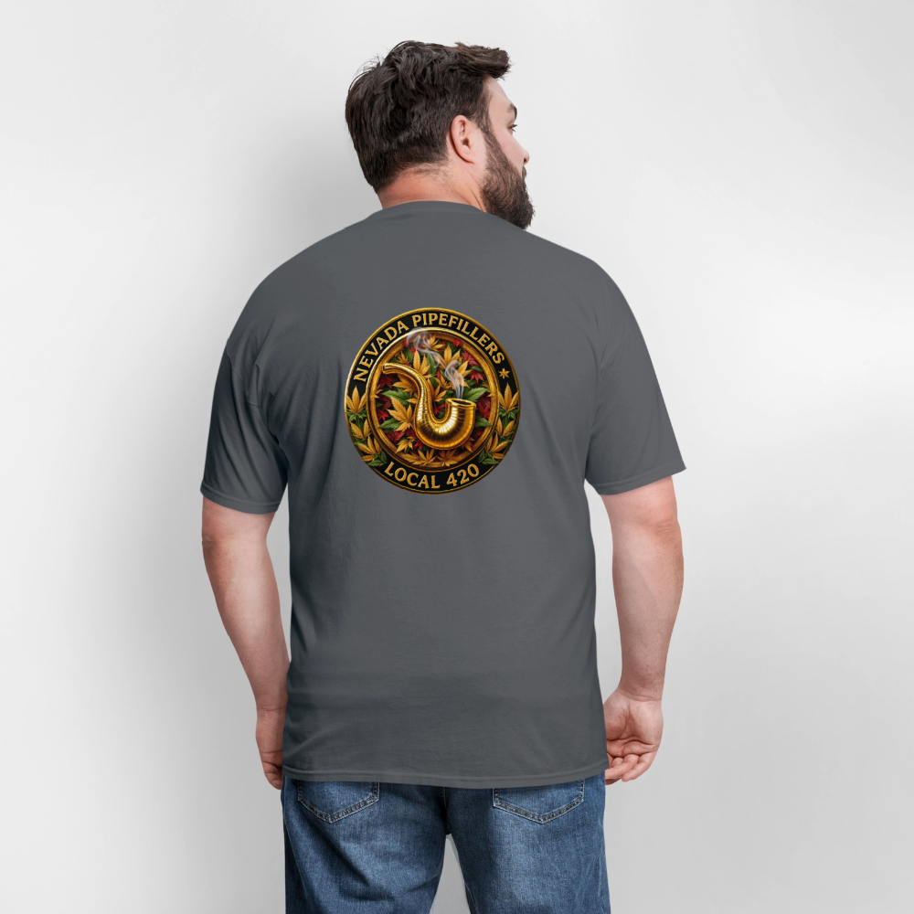 NEVADA PIPEFILLERS LOCAL 420 F/B DESIGN Men's T-Shirt - charcoal