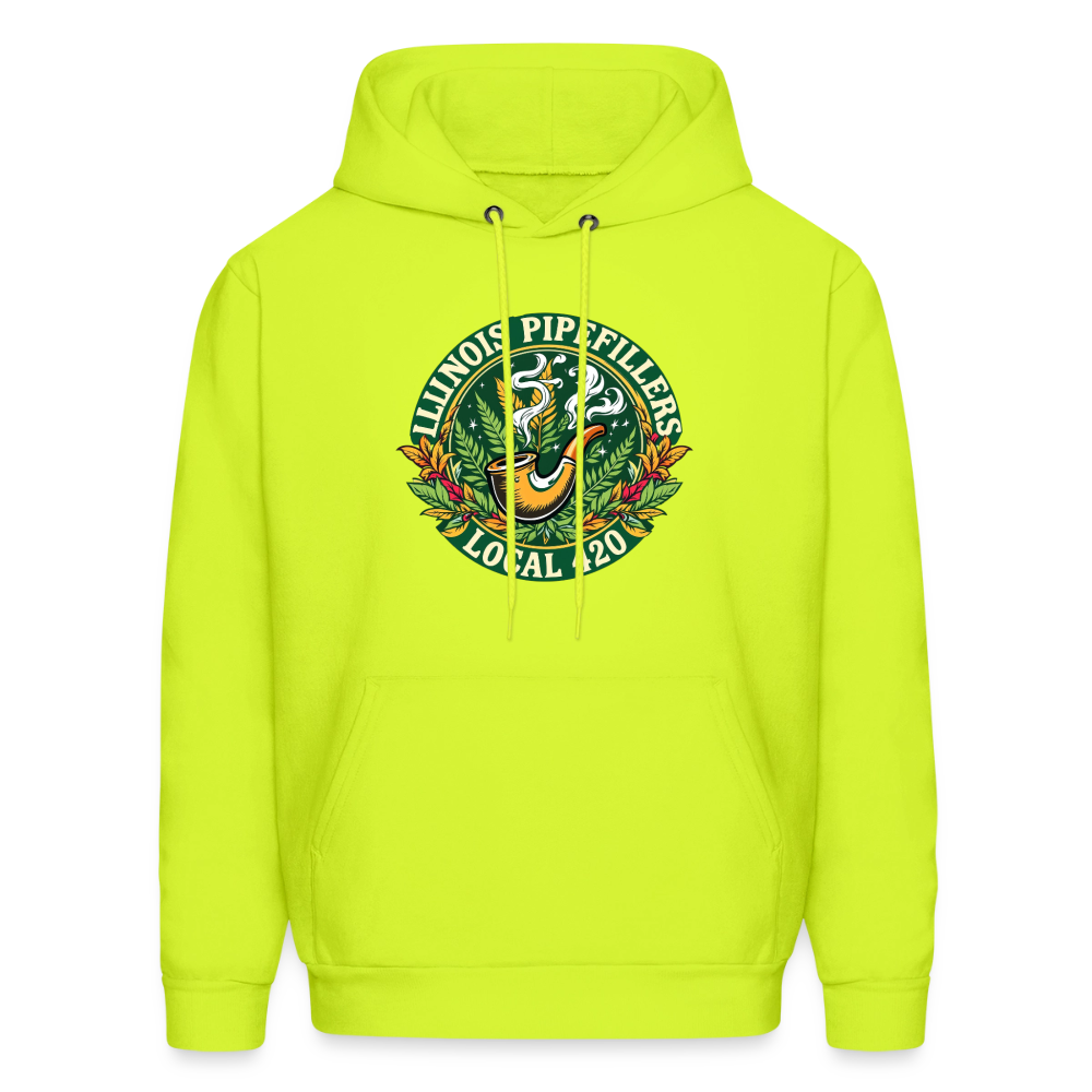 ILLINOIS PIPEFILLERS LOCAL 420 F/B DESIGN Men's Hoodie - safety green