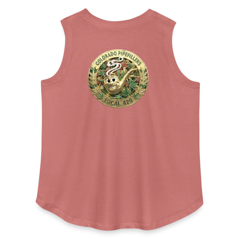 COLORADO PIPEFILLERS LOCAL 420 F/B DESIGN Women's Curvy Relaxed Tank Top - mauve