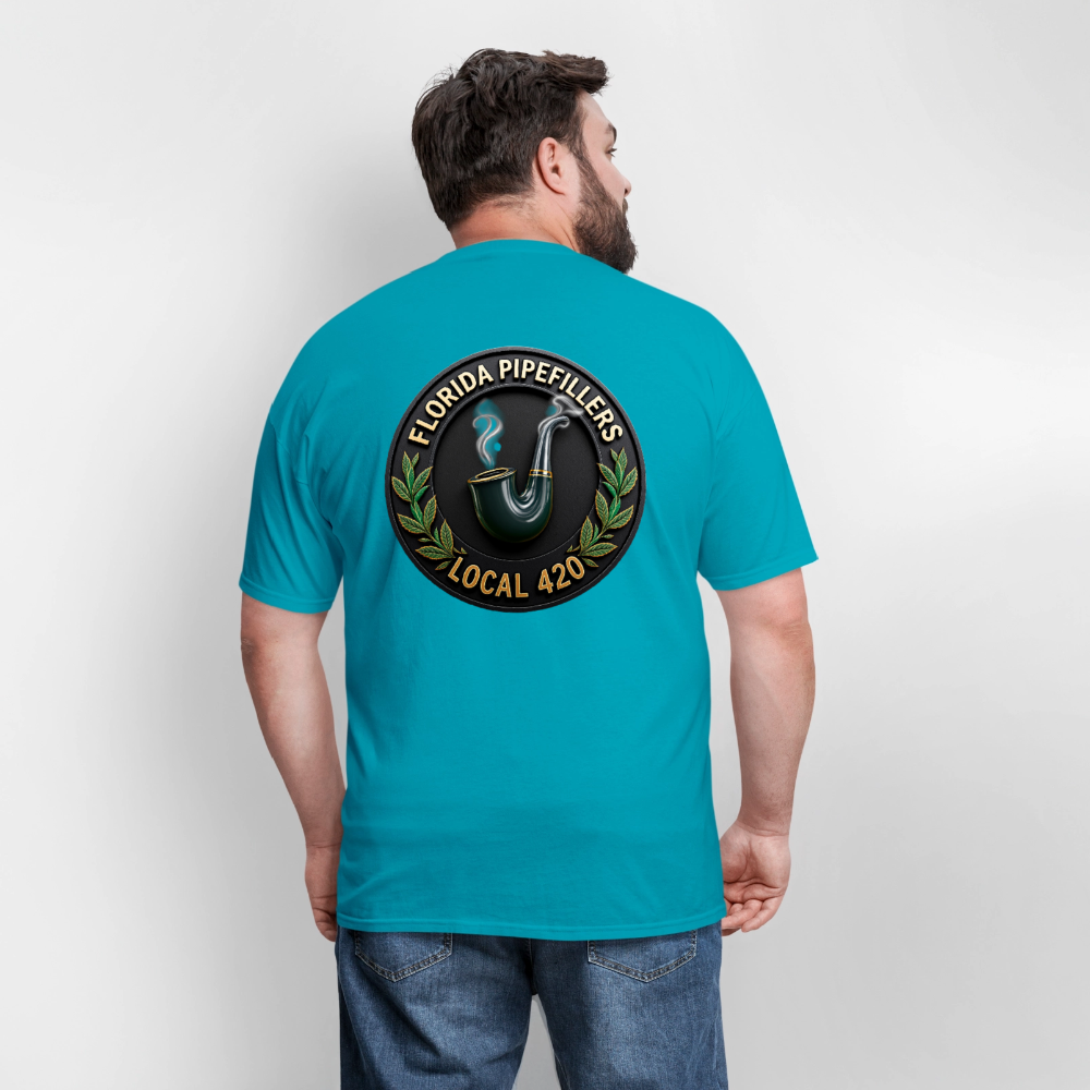 FLORIDA PIPEFILLERS LOCAL 420 F/B DESIGN Men's T-Shirt - turquoise