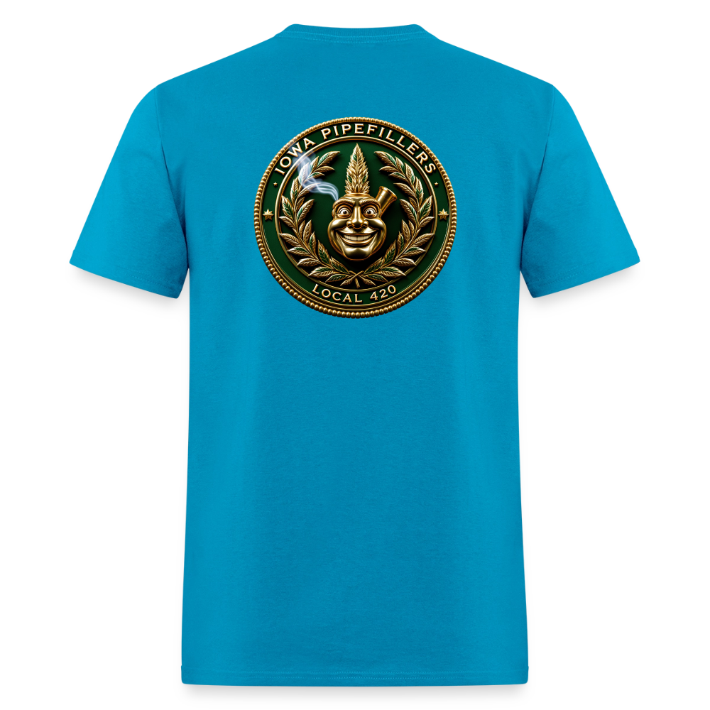 IOWA PIPEFILLERS LOCAL 420 F/B DESIGN Men's T-Shirt - turquoise