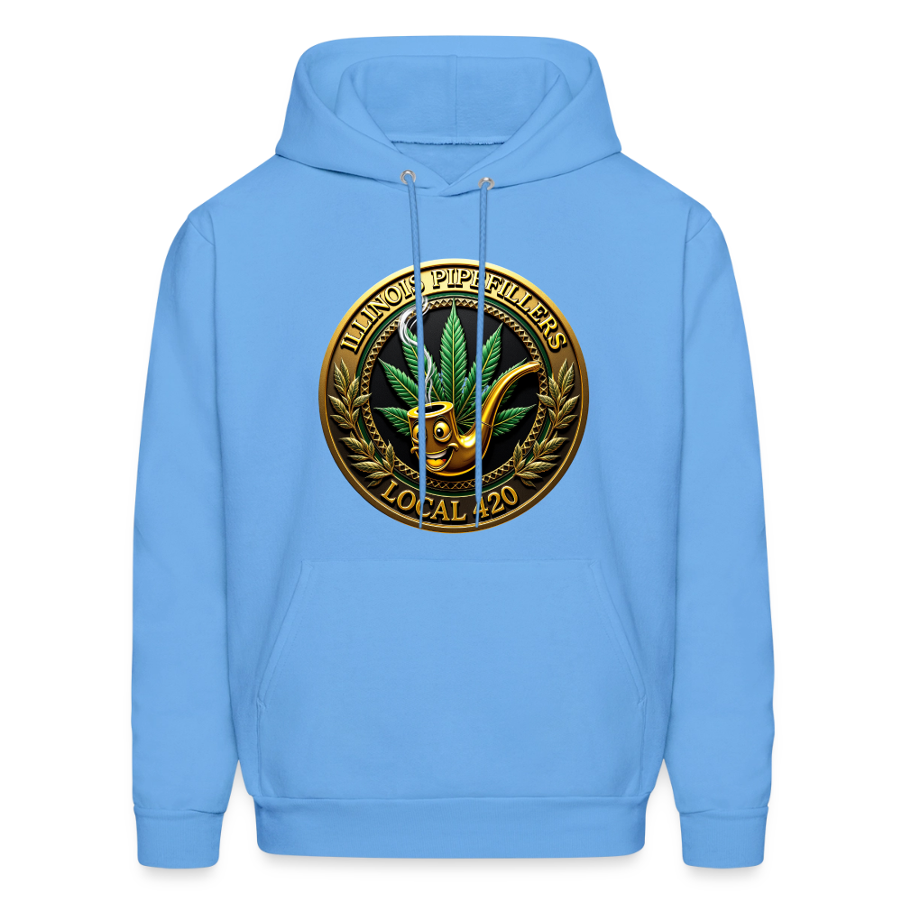ILLINOIS PIPEFILLERS LOCAL 420  Men's Hoodie - carolina blue