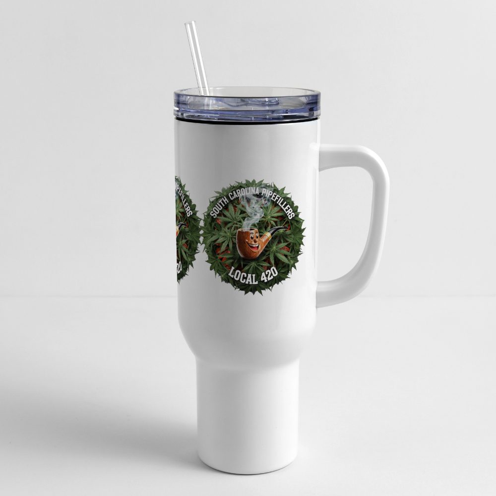 SOUTH CAROLINA PIPEFILLERS LOCAL 420 40oz Stainless Steel Travel Tumbler - white