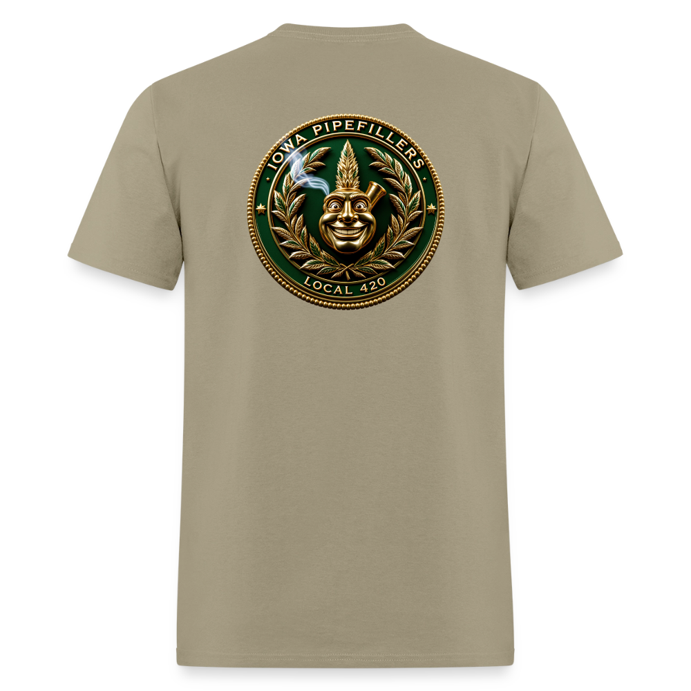 IOWA PIPEFILLERS LOCAL 420 F/B DESIGN Men's T-Shirt - khaki