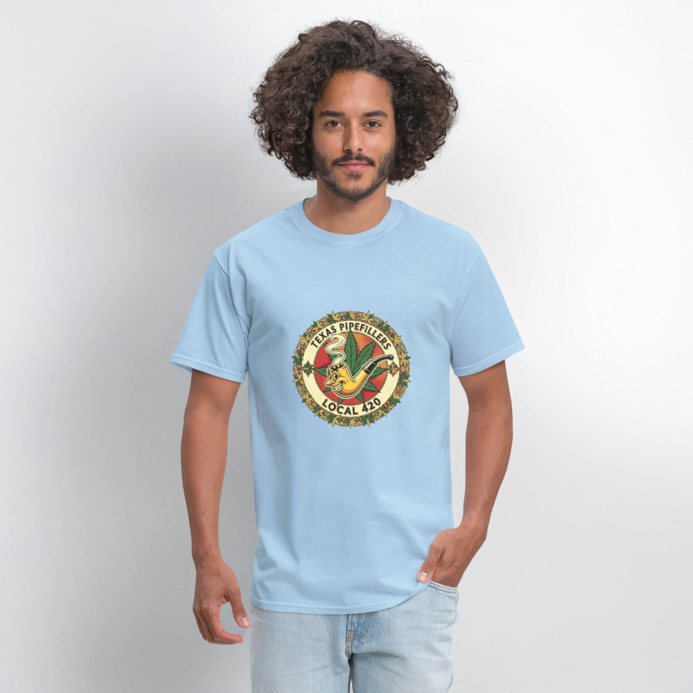 TEXAS PIPEFILLERS LOCAL 420 F/B DESIGN Men's T-Shirt - powder blue