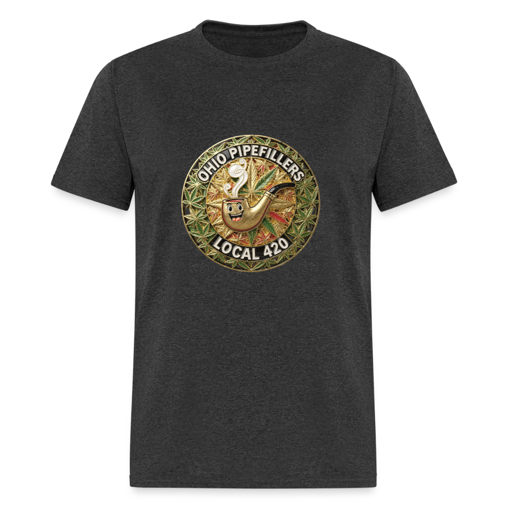 OHIO PIPEFILLERS LOCAL 420  Men's T-Shirt - heather black