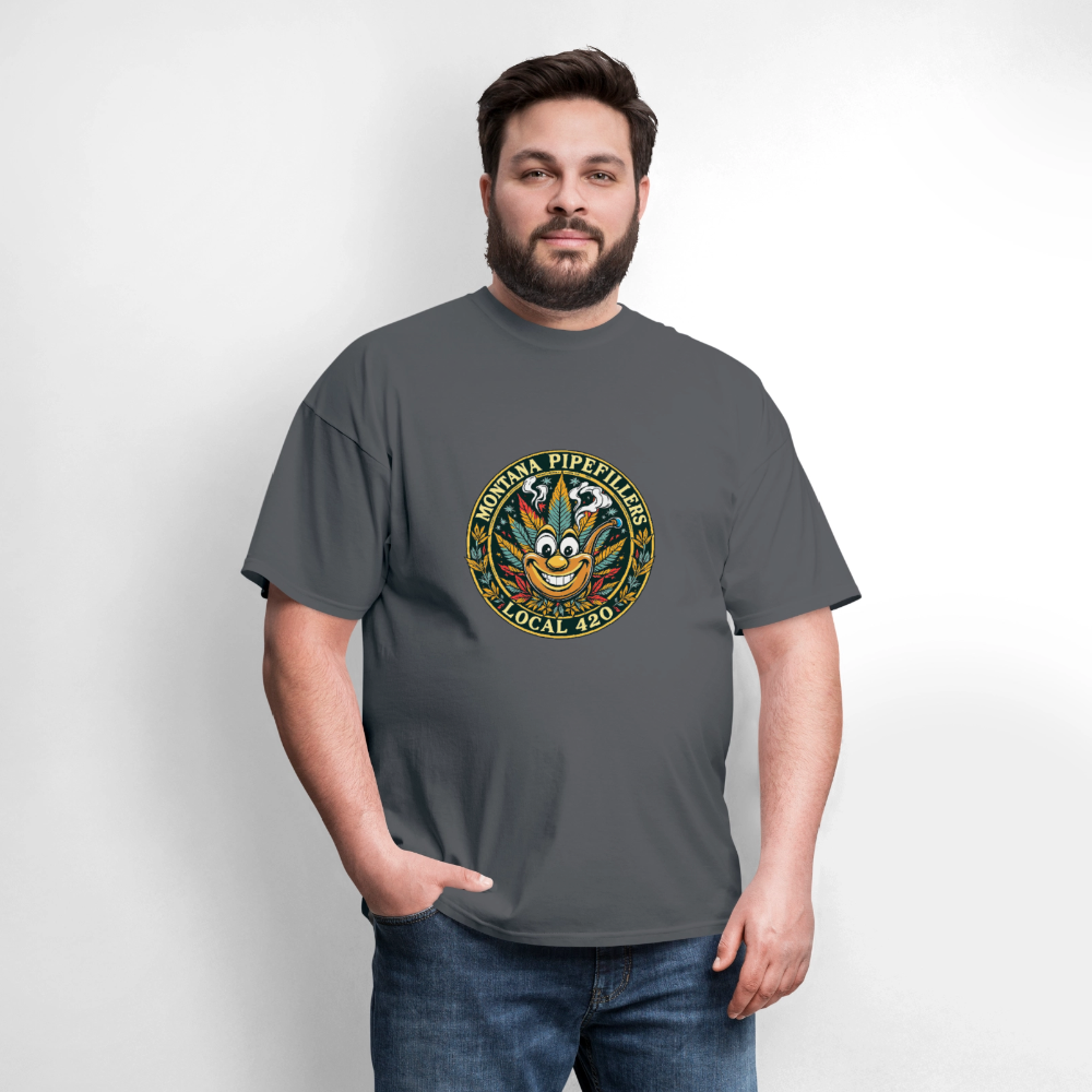 MONTANA PIPEFILLERS LOCAL 420 Men's T-Shirt - charcoal