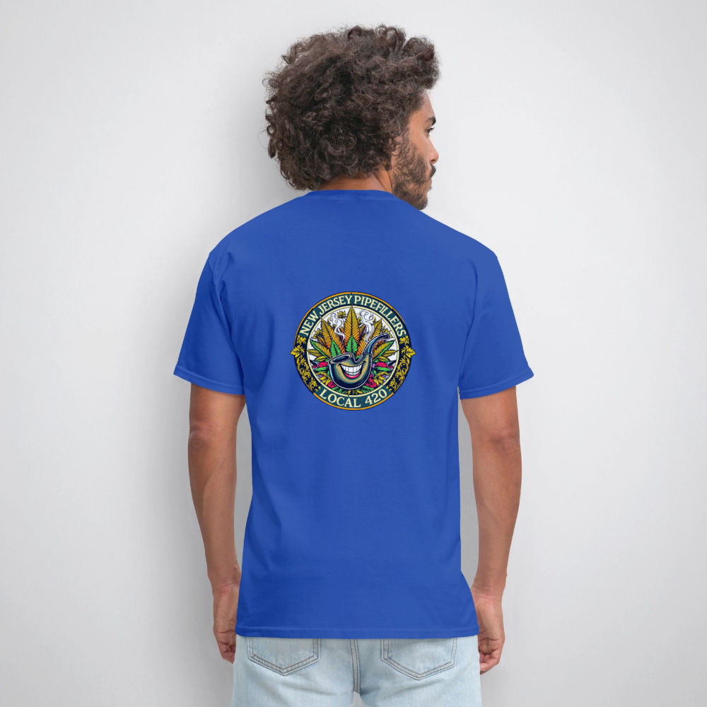 NEW JERSEY PIPEFILLERS LOCAL 420 F/B DESIGN Men's T-Shirt - royal blue