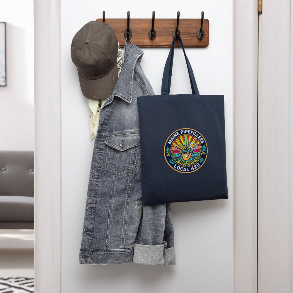 MAINE PIPEFILLERS LOCAL 420 Tote Bag - navy