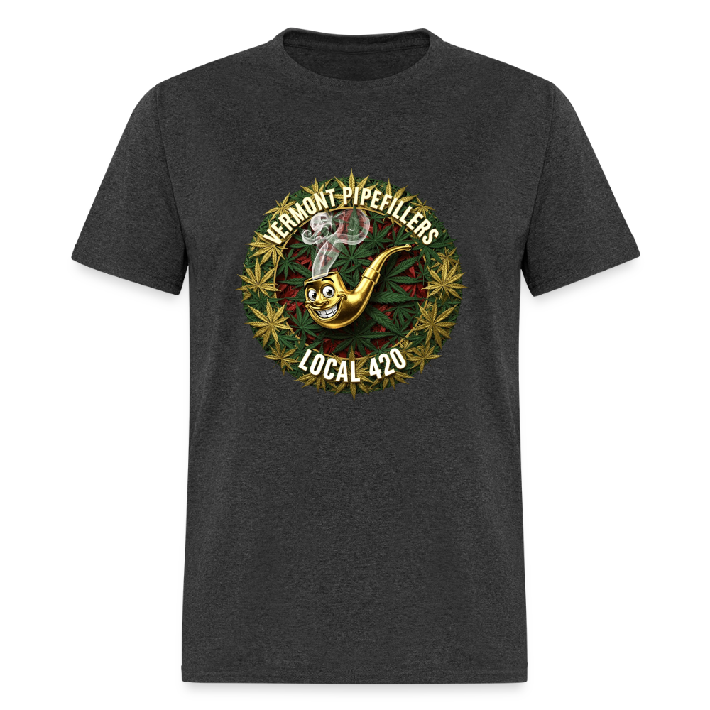 VERMONT PIPEFILLERS LOCAL 420  F/B DESIGN Men's T-Shirt - heather black