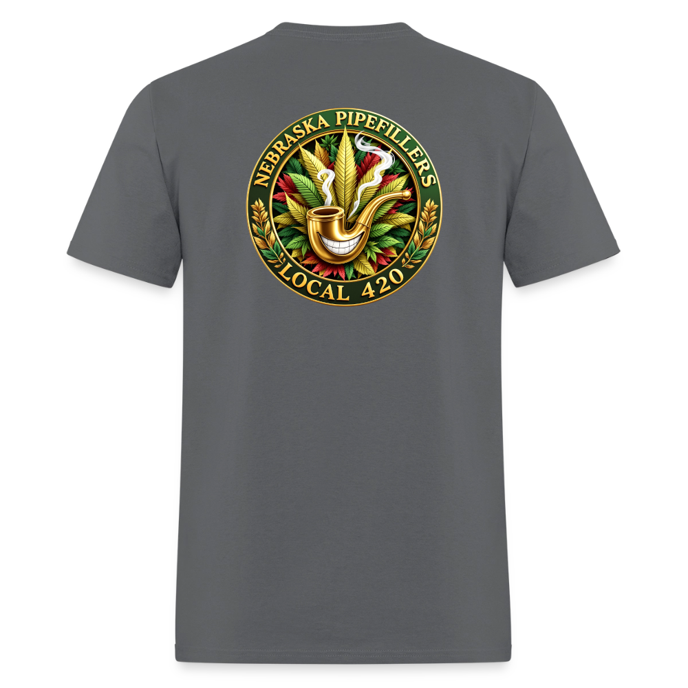 NEBRASKA PIPEFILLERS LOCAL 420 F/B DESIGNS Men's T-Shirt - charcoal