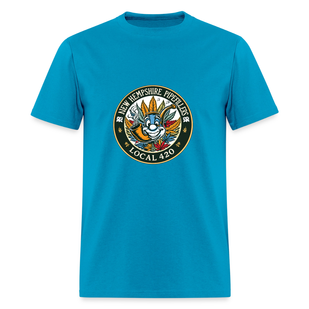 NEW HEMPSHIRE PIPEFILLERS LOCAL 420 2 EMBLEM Men's T-Shirt - turquoise