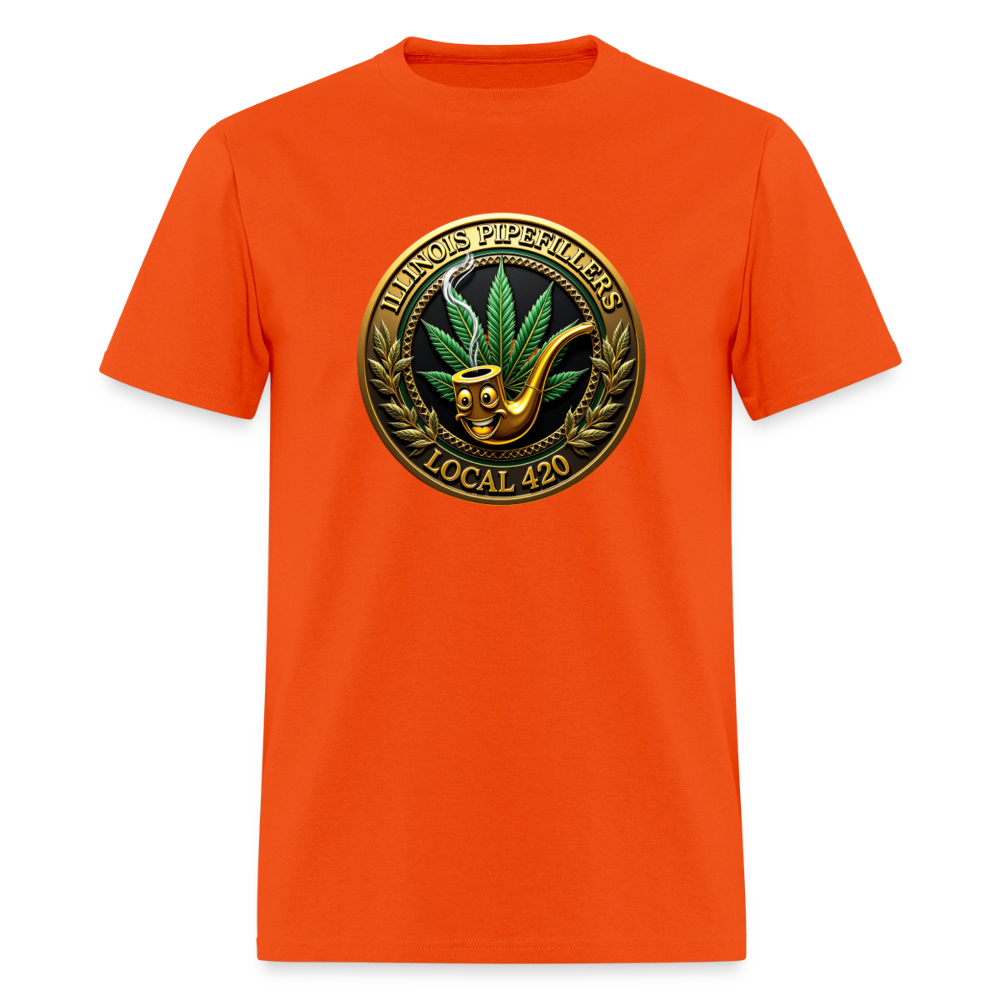 ILLINOIS PIPEFILLERS LOCAL 420 Men's T-Shirt | - orange
