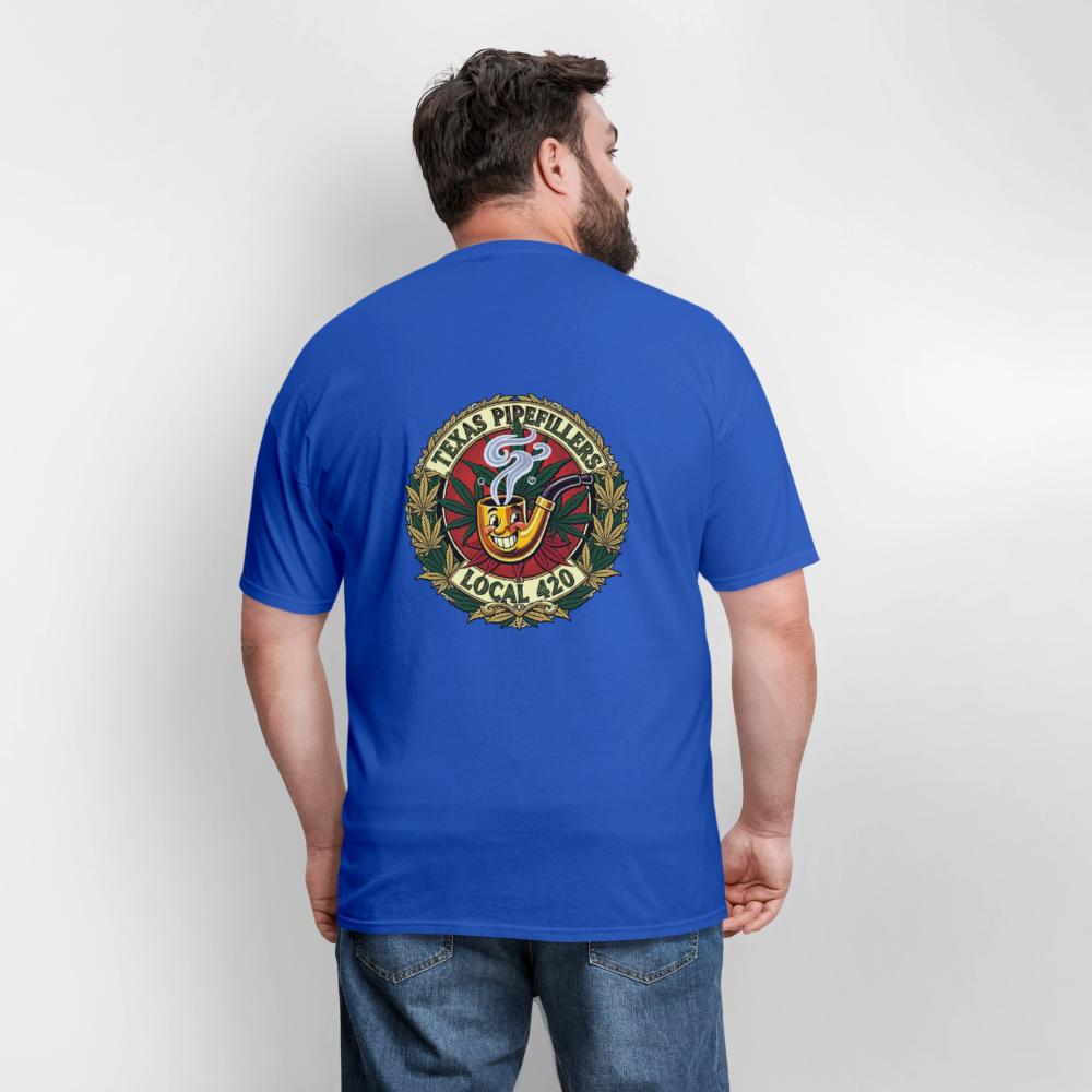 TEXAS PIPEFILLERS LOCAL 420 F.B DESIGN Men's T-Shirt - royal blue