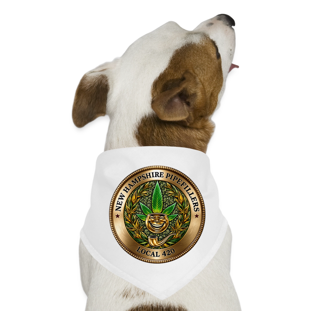 NEW HAMPSHIRE PIPEFILLERS UNION LOCAL 420 Dog Bandana - white