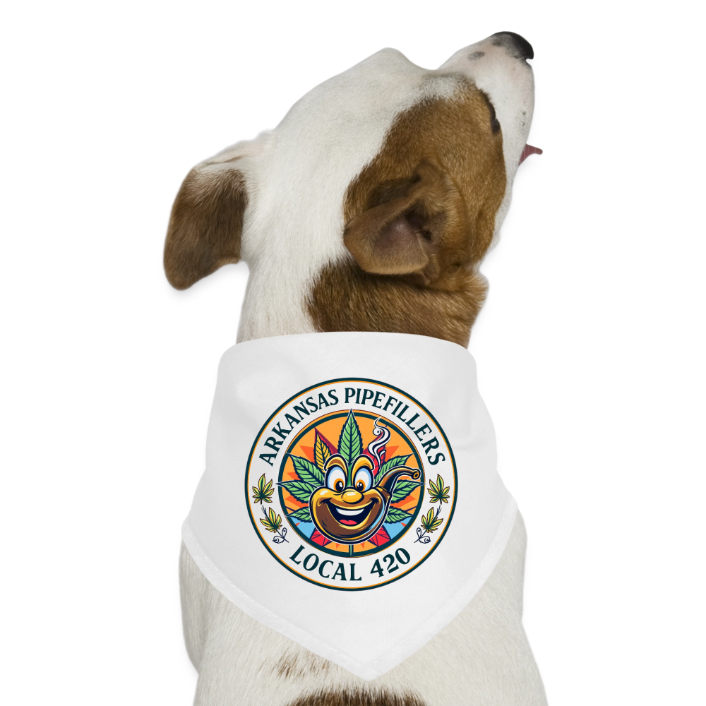 ARKANSAS PIPEFILLERS LOCAL 420 Dog Bandana - white