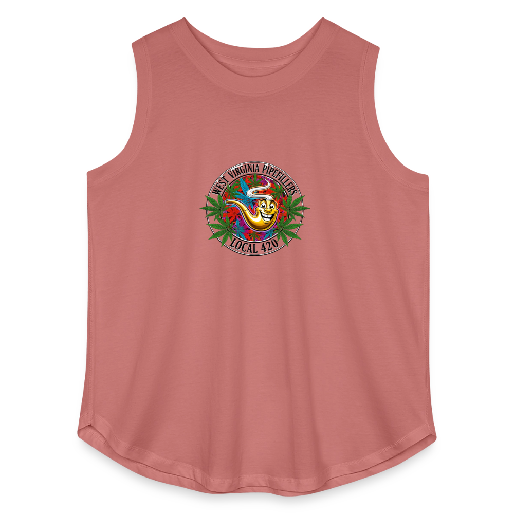 WEST VIRGINIA PIPEFILLERS LOCAL 420 F/B DESIGN Women's Curvy Relaxed Tank Top - mauve