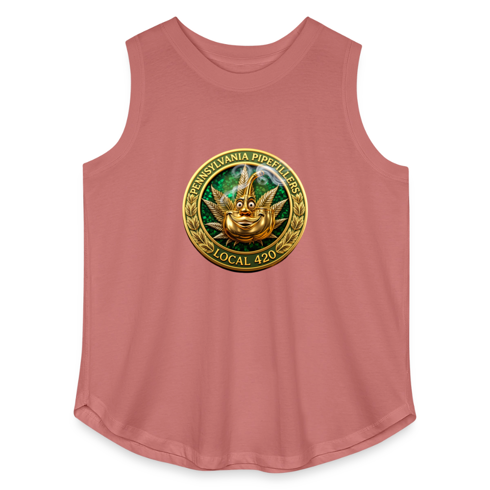 PENNSYLVANIA  PIPEFILLERS LOCAL 420 Women's Curvy Relaxed Tank Top - mauve