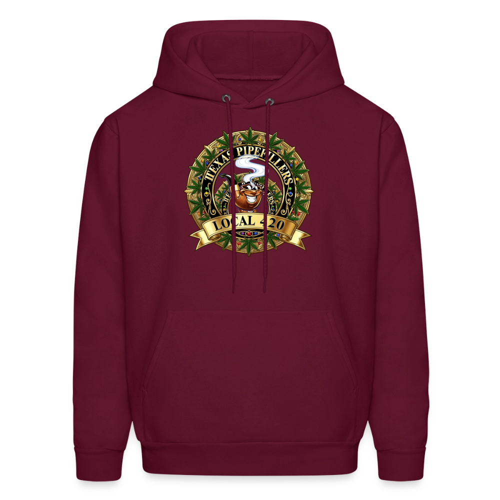 TEXAS PIPEFILLERS LOCAL 420 F/B DESIGN Men's Hoodie - burgundy