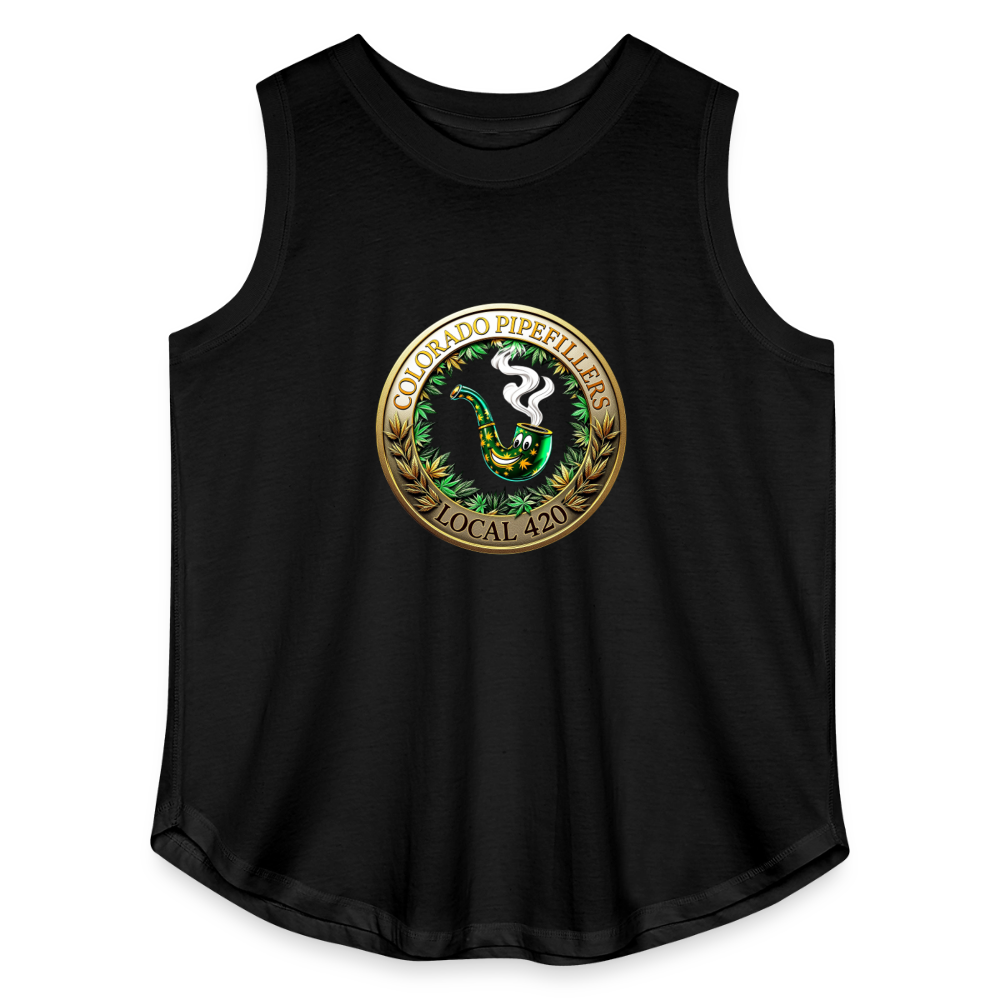 COLORADO PIPEFILLERS LOCAL 420 Women's Curvy Relaxed Tank Top - black