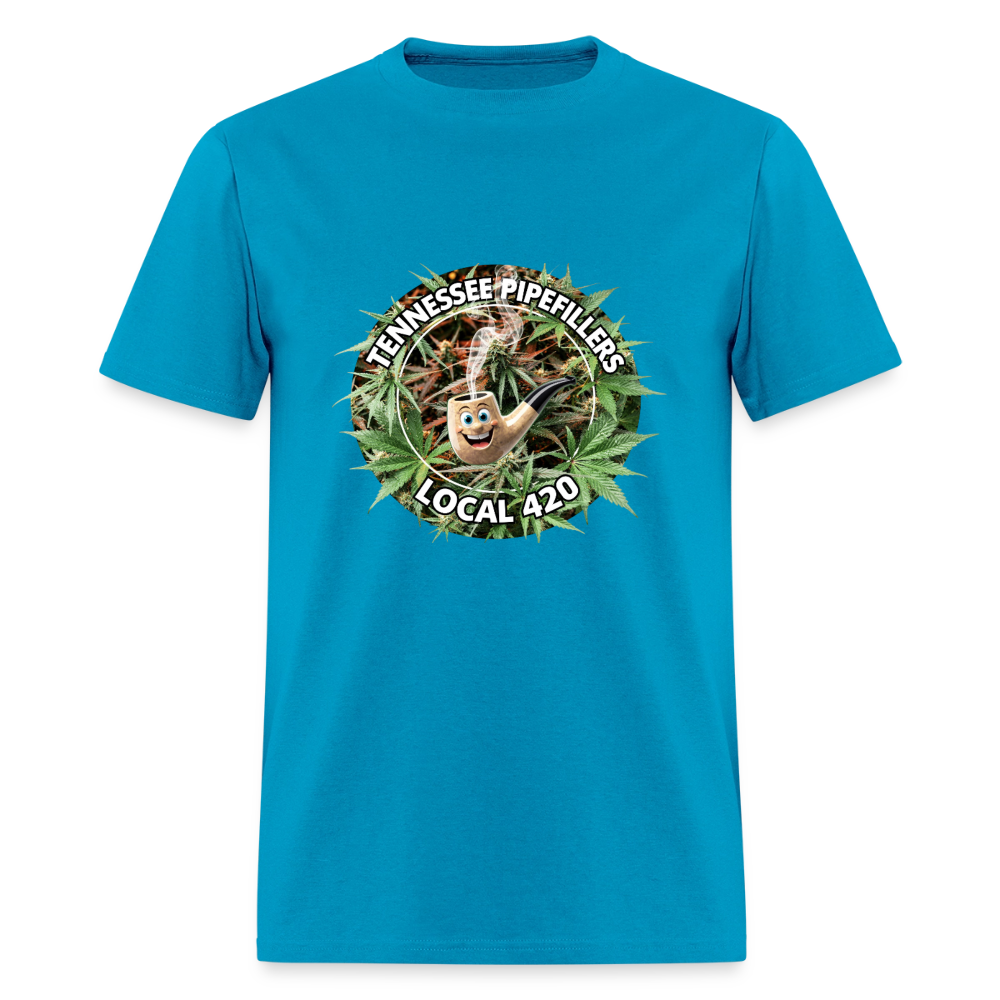 TENNESSEE PIPEFILLERS LOCAL 420 F/B DESIGN Men's T-Shirt - turquoise