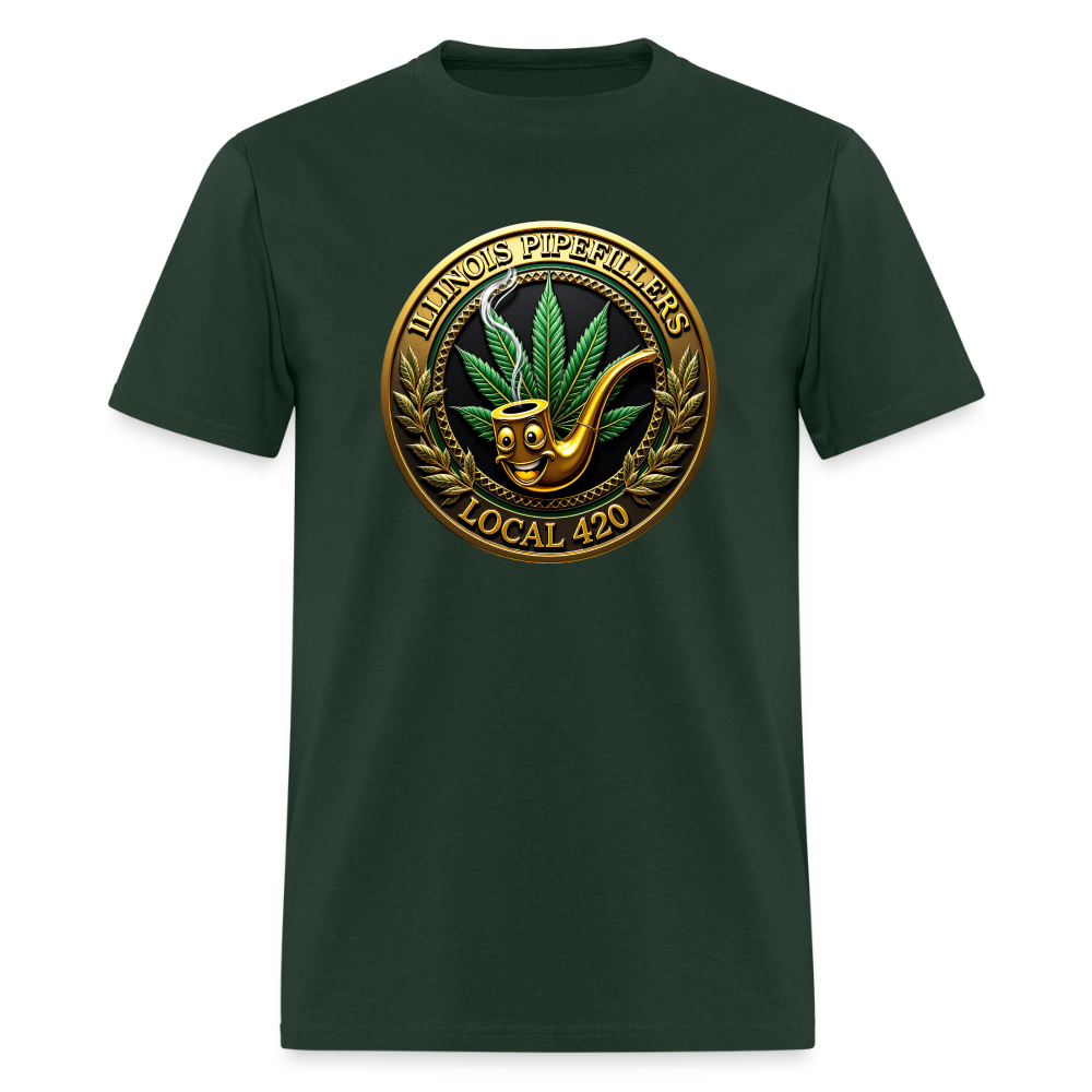 ILLINOIS PIPEFILLERS LOCAL 420 F/B DESIGN Men's T-Shirt - forest green