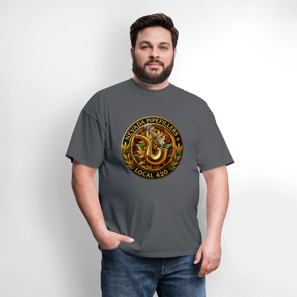 NEVADA PIPEFILLERS LOCAL 420  Men's T-Shirt - charcoal