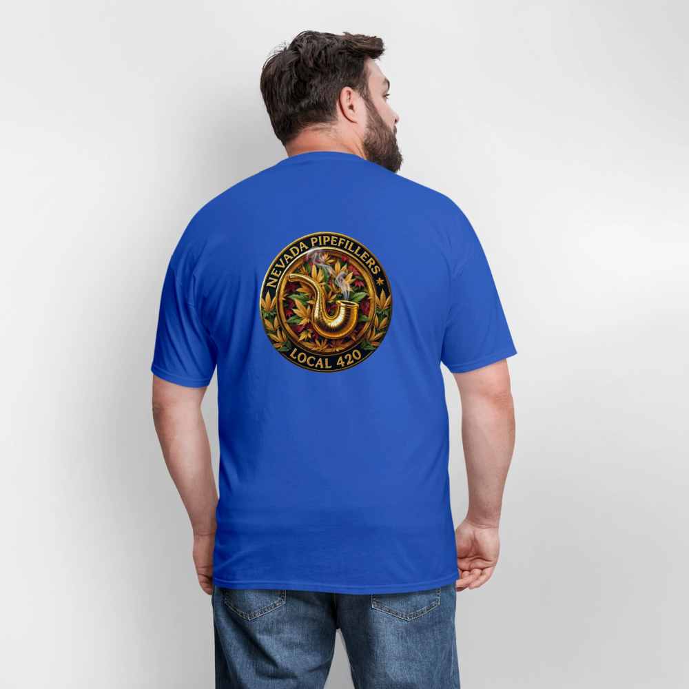 NEVADA PIPEFILLERS LOCAL 420 F/B DESIGN Men's T-Shirt - royal blue