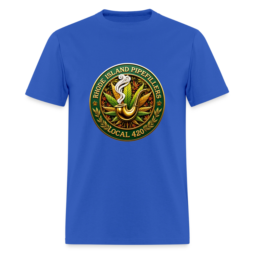 RHODE ISLAND PIPEFILLERS LOCAL 420 F/B DESIGNS Men's T-Shirt - royal blue
