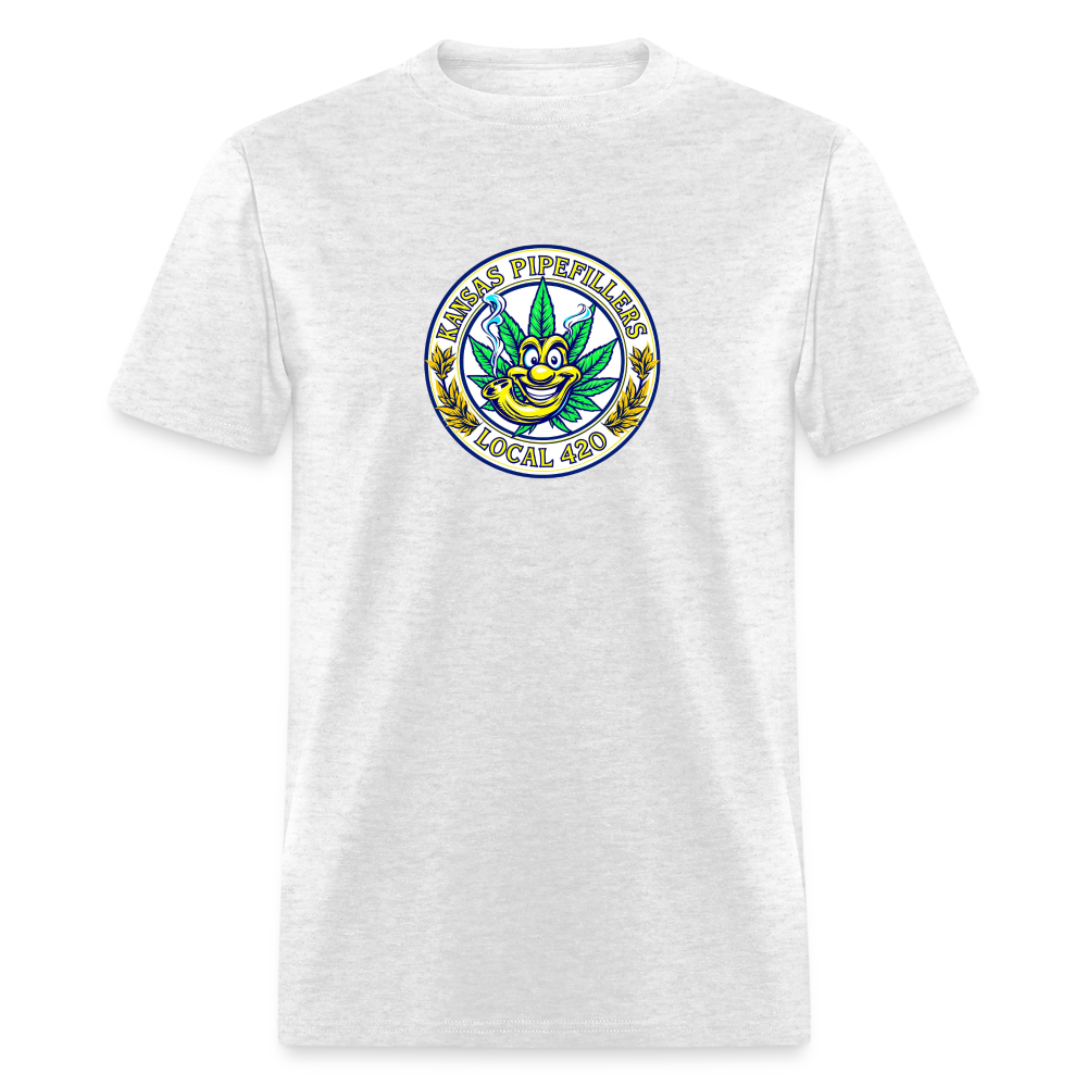 KANSAS PIPEFILLERS LOCAL 420 F/B DESIGNS Men's T-Shirt - light heather gray