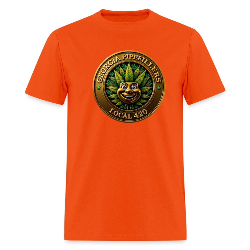 GEORGIA PIPEFILLERS LOCAL 420 F/B DESIGN  Men's T-Shirt - orange