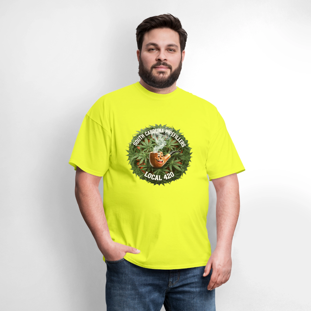 SOUTH CAROLINA PIPEFILLERS LOCAL 420 Men's T-Shirt - safety green