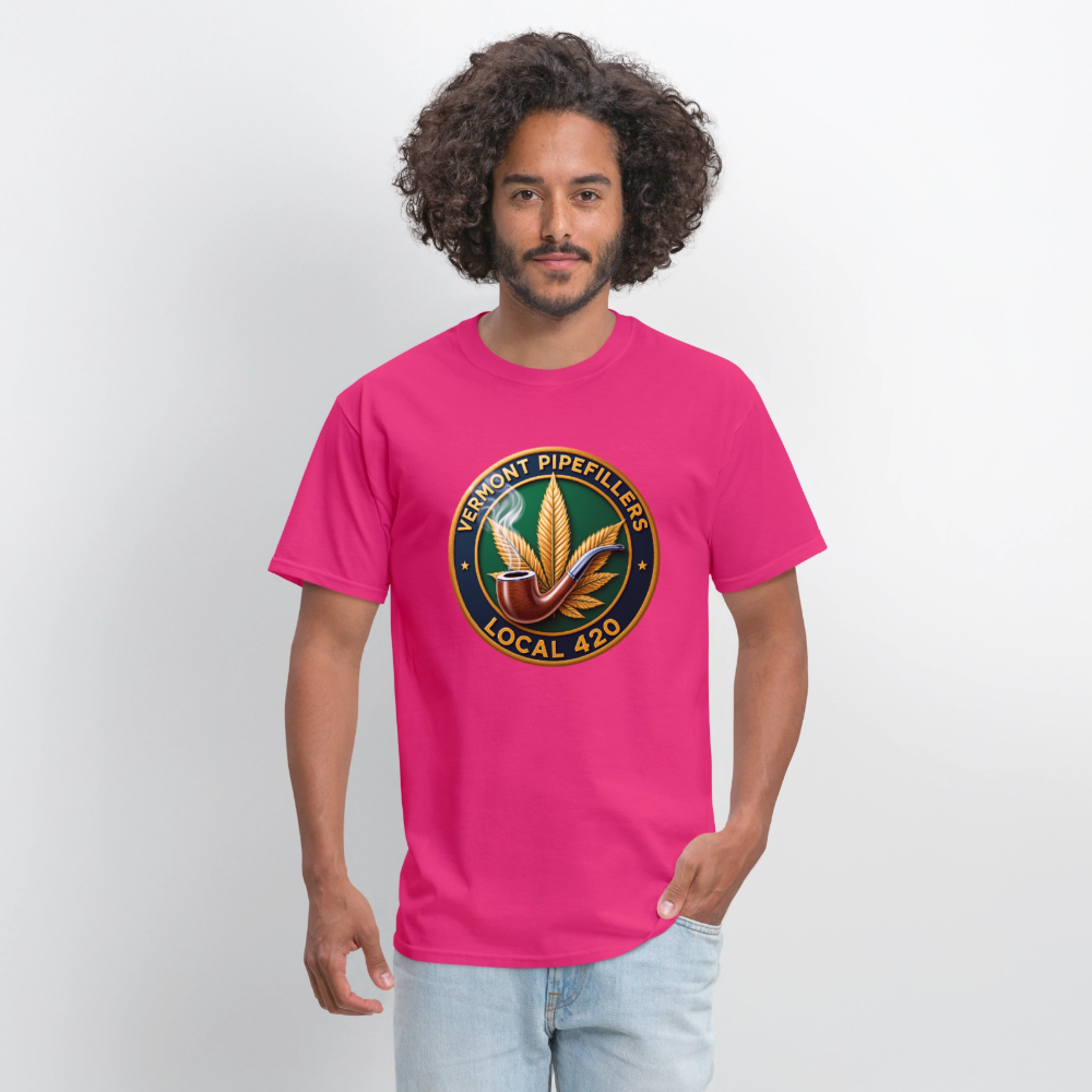 VERMONT PIPEFILLERS LOCAL 420 Men's T-Shirt - fuchsia