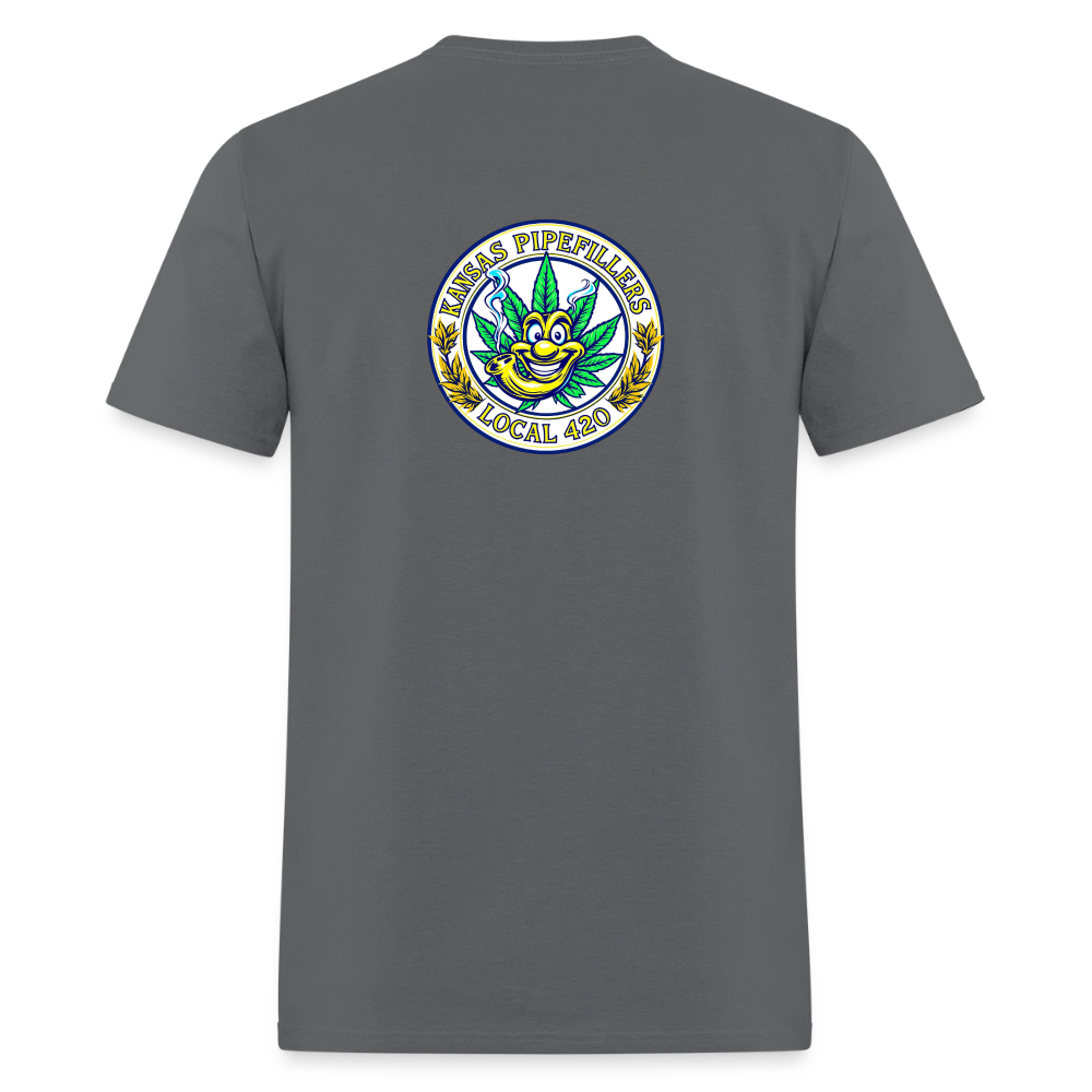 KANSAS PIPEFILLERS LOCAL 420 F/B DESIGNS Men's T-Shirt - charcoal