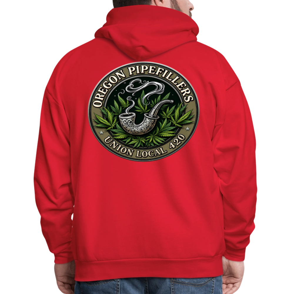 OREGON PIPEFILLERS LOCAL 420 2 EMBLEM Men's Hoodie - red