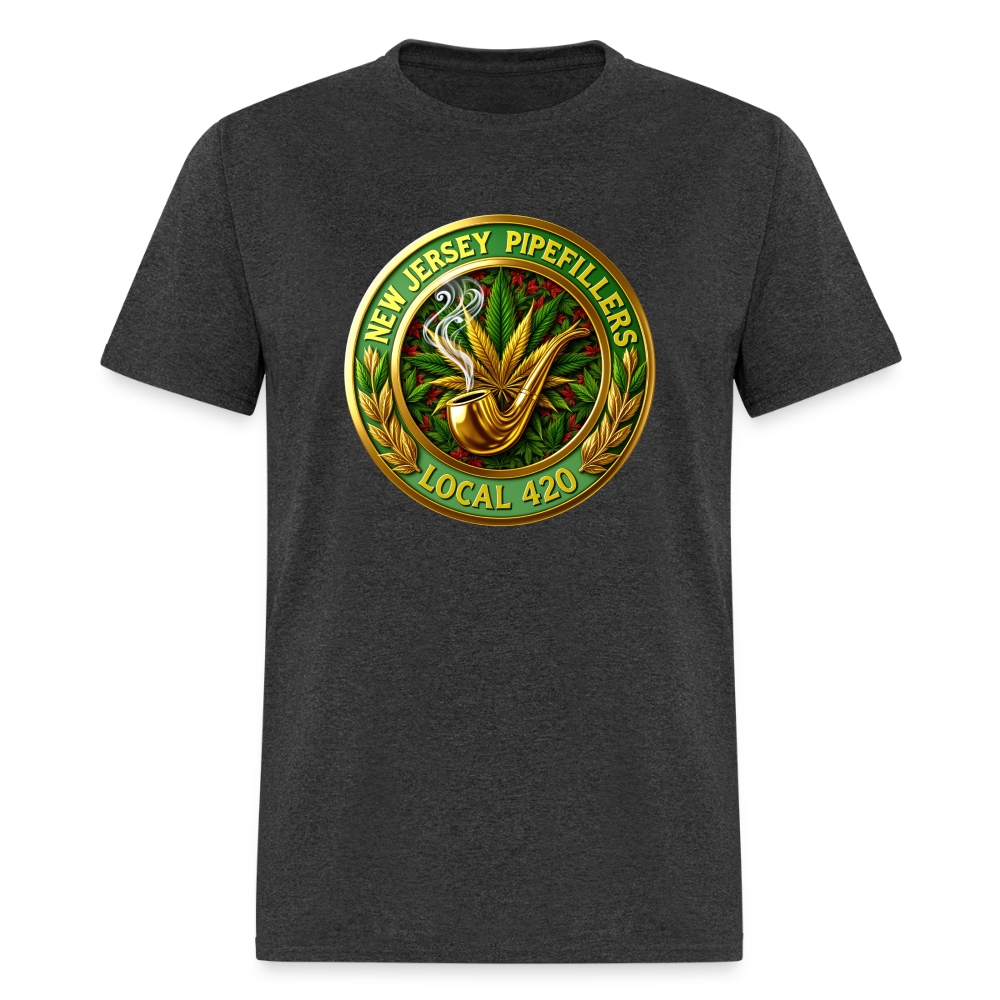 NEW JERSEY PIPEFILLERS LOCAL 420 Men's T-Shirt - heather black