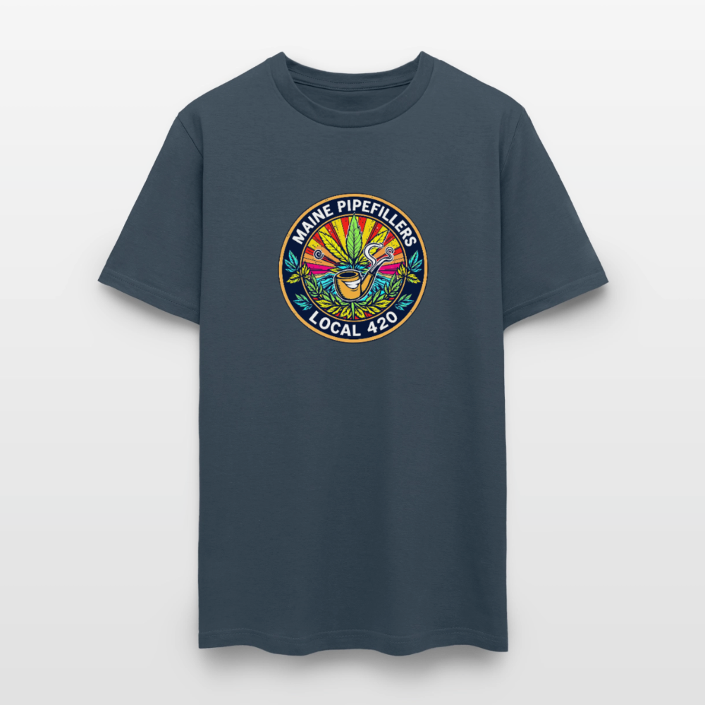 MAINE PIPEFILLERS LOCAL 420 2 EMBLEM Men's T-Shirt -  blue dusk