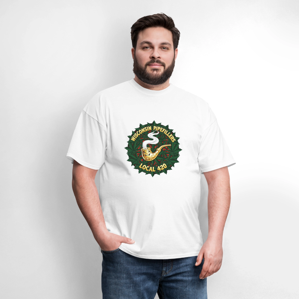 WISCONSIN PIPEFILLERS LOCAL 420 Men's T-Shirt - white