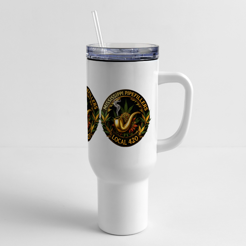 MISSISSIPPI  PIPEFILLERS LOCAL 420 40oz Stainless Steel Travel Tumbler - white