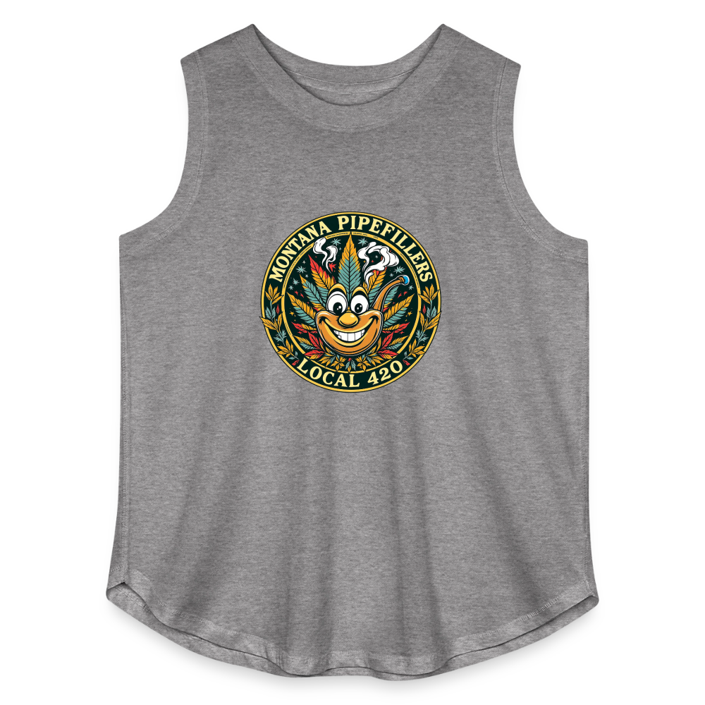 MONTANA PIPEFILLERS LOCAL 420 F/B DESIGN Women's Curvy Relaxed Tank Top - granite heather 